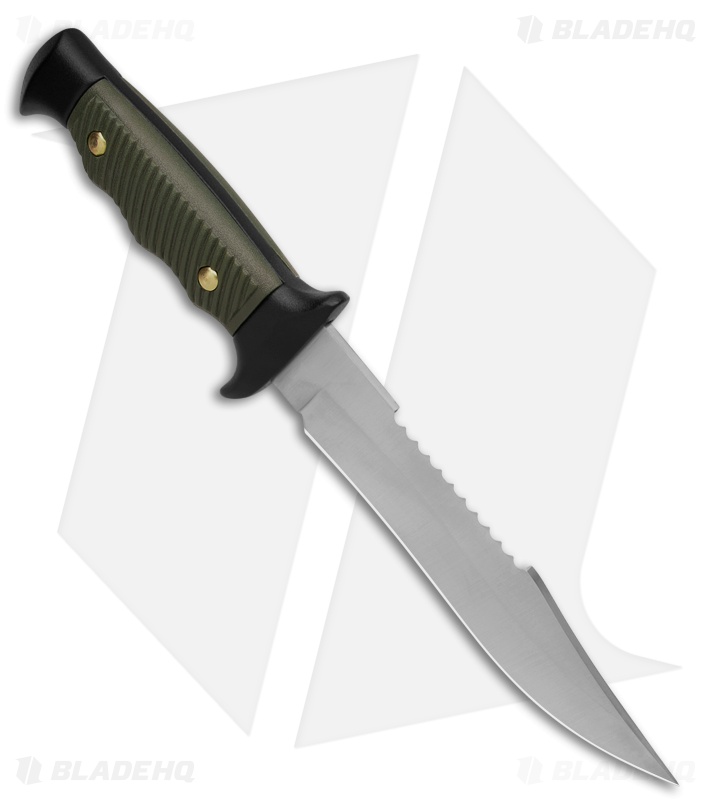 Muela ALCE-5161 Fixed Blade Knife Green ABS (6.2" Satin Sawtooth Spine)