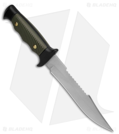 Muela ALCE-5161 Fixed Blade Knife Green ABS (6.2" Satin Sawtooth Spine)