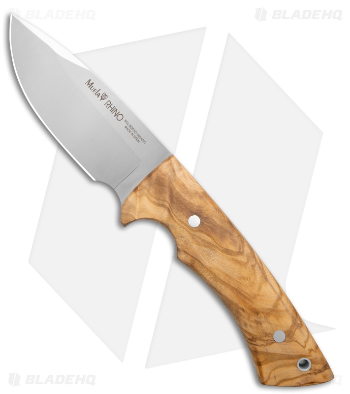 Muela Rhino Olive Fixed Blade Knife Olive Wood (4.1" Satin) 