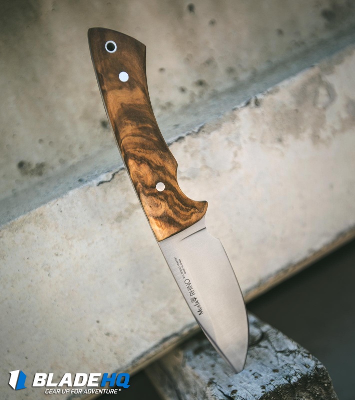 Muela Rhino Fixed Blade Knife Olive Wood (4" Satin)