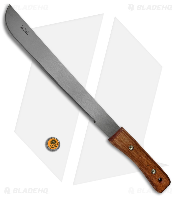 Okapi Slim Profile Machete Fixed Blade Knife African Bolo Wood (15.5" Satin) 
