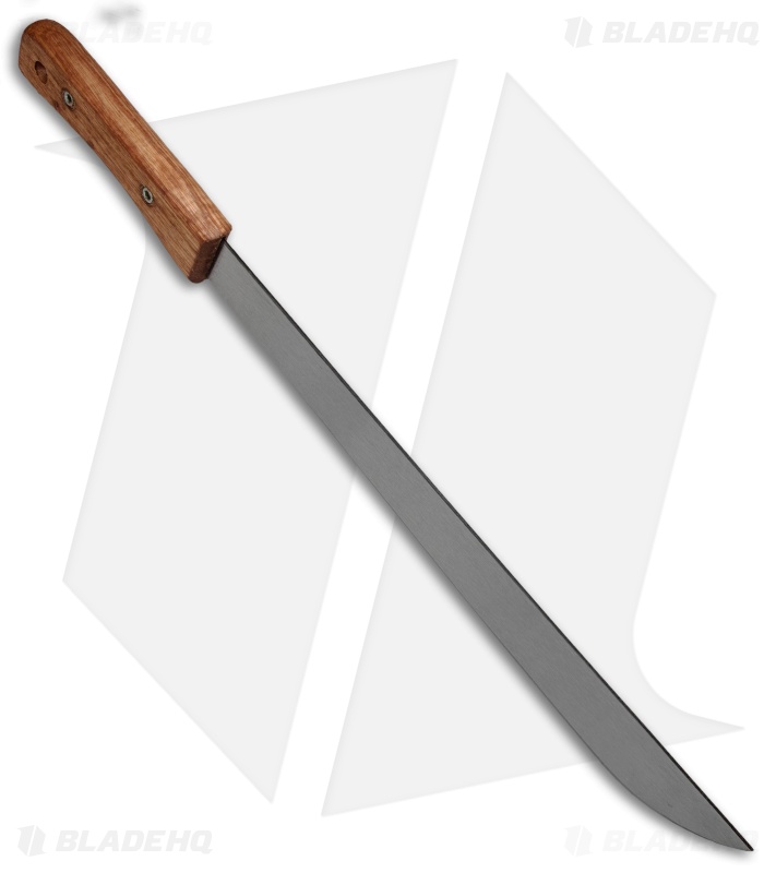 Okapi Slim Profile Machete Fixed Blade Knife African Bolo Wood (15.5" Satin) 