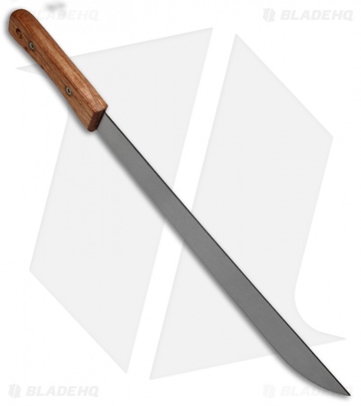 Okapi Slim Profile Machete Fixed Blade Knife African Bolo Wood (15.5" Satin) 