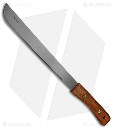 Okapi Slim Profile Machete Fixed Blade Knife African Bolo Wood (15.5" Satin) 