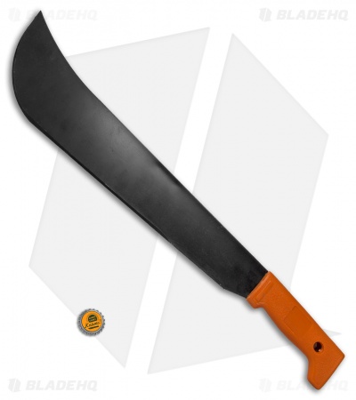 Okapi Panga Machete Fixed Blade Knife Orange Polymer (15.5" Black) 