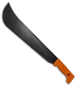 Okapi Panga Machete Fixed Blade Knife Orange Polymer (15.5" Black) 