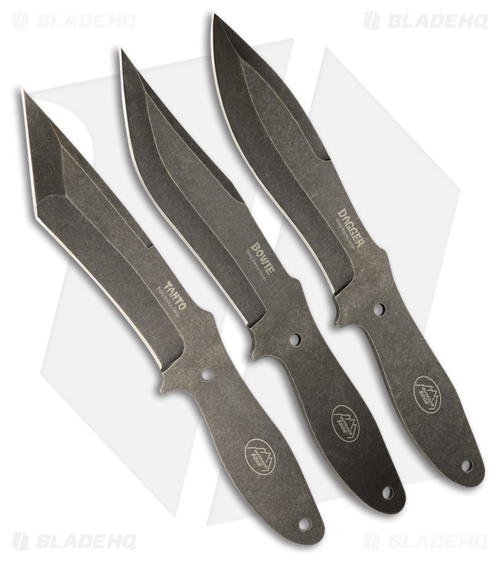 Outdoor Edge 3 Piece Aero Strike Throwers Fixed Blade Knives - Black SW Plain