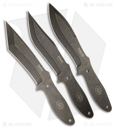 Outdoor Edge 3 Piece Aero Strike Throwers Fixed Blade Knives - Black SW Plain