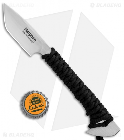Outdoor Edge Harpoon Fixed Blade Knife Kit Black Paracord (2.75" Satin)