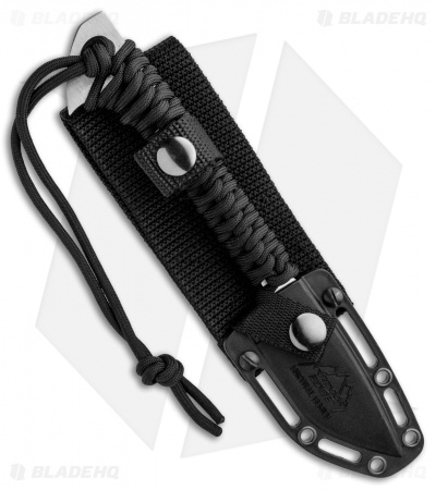 Outdoor Edge Harpoon Fixed Blade Knife Kit Black Paracord (2.75" Satin)