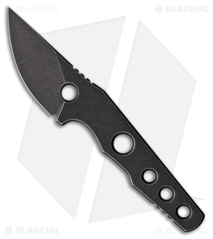 Petrified Fish Bison Fixed Blade Knife Black Stonewash Steel (2.4" Black SW)