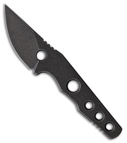 Petrified Fish Bison Fixed Blade Knife Black Stonewash Steel (2.4" Black SW)