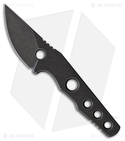 Petrified Fish Bison Fixed Blade Knife Black Stonewash Steel (2.4" Black SW)