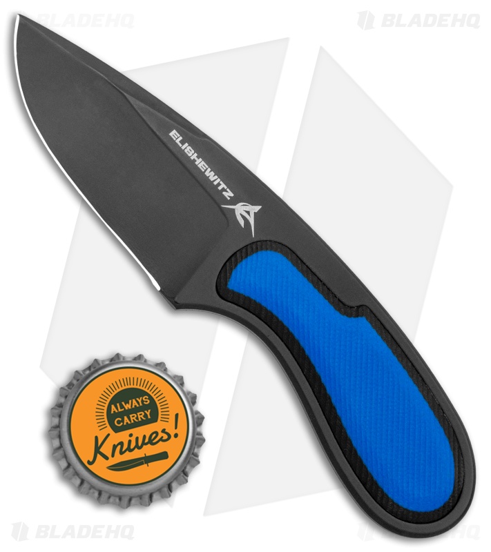 Patriot Bladewerx Elishewitz Daily Carry EDC Fixed Blade Blue G10 (2.9" Black)