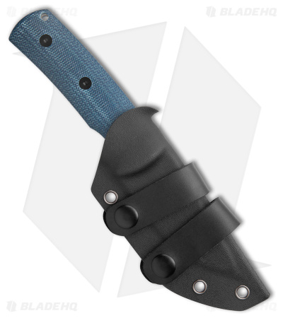 Petrified Fish Beluga Fixed Blade Knife Blue Micarta (3.6" BB N690) PFP01FBMS