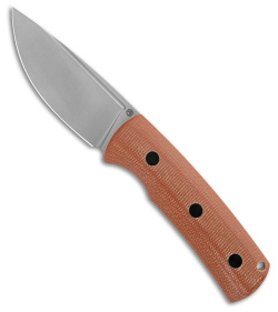 Petrified Fish Beluga Fixed Blade Knife Brown Micarta (3.6" BB N690) PFP01FBRMS