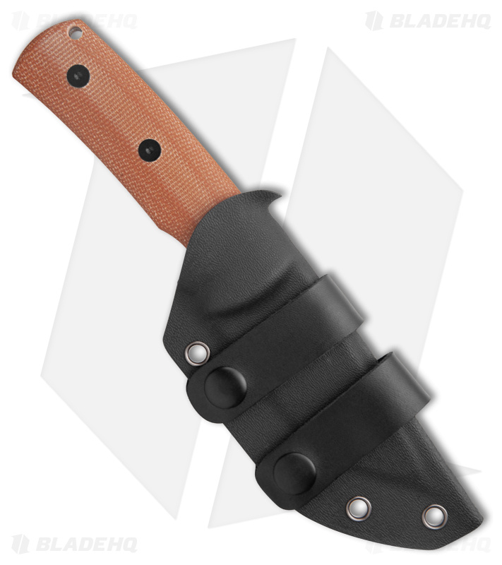 Petrified Fish Beluga Fixed Blade Knife Brown Micarta (3.6" BB N690) PFP01FBRMS