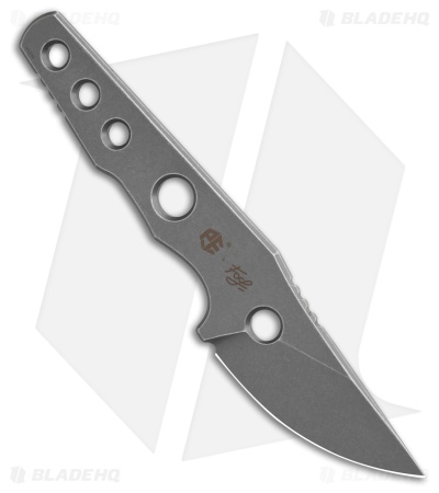 Petrified Fish Bison Fixed Blade Knife Gray Stonewashed (2.4" Gray Stonewash)