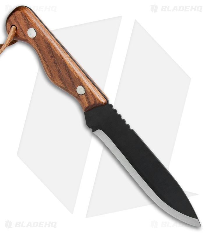 Pro Tool Camp Utility Fixed Blade Knife (6" Black Plain) PT101 Blade HQ