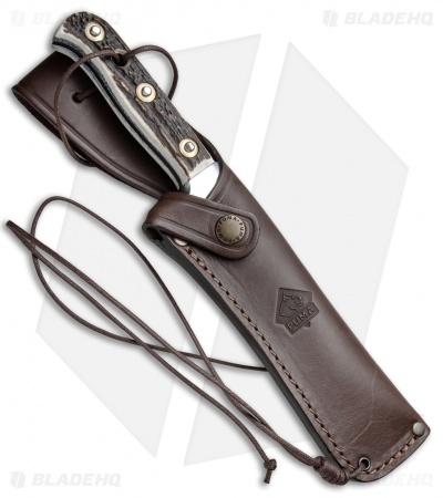 Puma White Hunter Fixed Blade Knife Stag Horn (6.1" Satin) 116375