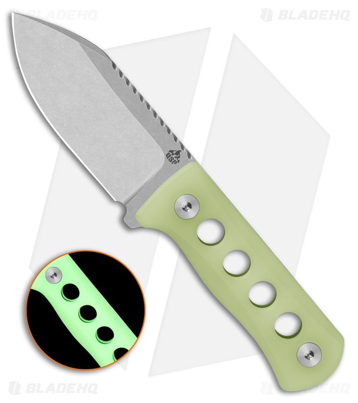 QSP Canary Fixed Blade Neck Knife Glow-In-The-Dark Resin (2.5" SW 14C28N)