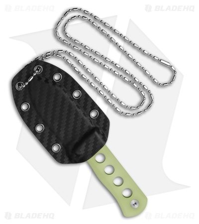 QSP Canary Fixed Blade Neck Knife Glow-In-The-Dark Resin (2.5" SW 14C28N)