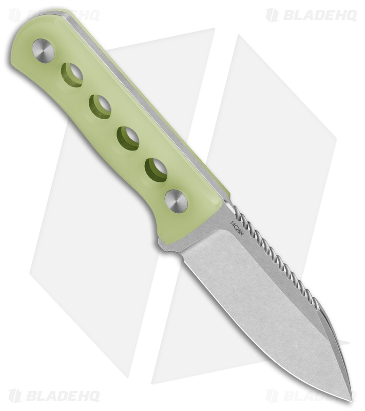 QSP Canary Fixed Blade Neck Knife Glow-In-The-Dark Resin (2.5" SW 14C28N)