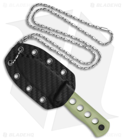 QSP Canary Fixed Blade Neck Knife Glow-In-The-Dark Resin (2.5" Black SW 14C28N)