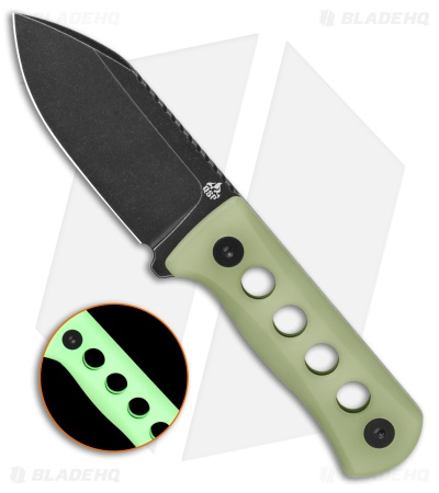 QSP Canary Fixed Blade Neck Knife Glow-In-The-Dark Resin (2.5" Black SW 14C28N)