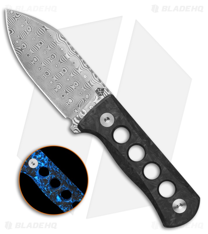 QSP Canary | Blue Glow-In-The-Dark Shredded CF | Damascus