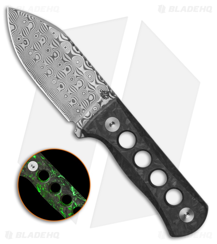 QSP Canary | Green Glow-In-The-Dark Shredded CF | Damascus QSP Canary | Green Glow-In-The-Dark Shredded CF | Damascus