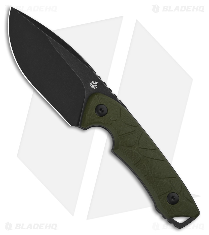 QSP Tiny TOT Fixed Blade Knife OD Green G-10 (3.5" Black SW 10Cr15MoV)