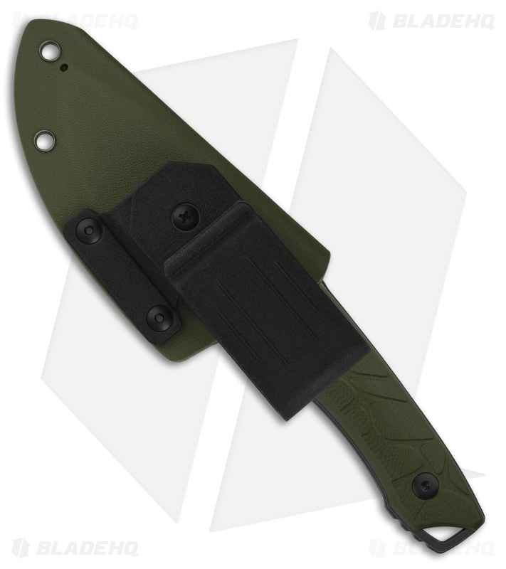 QSP Tiny TOT Fixed Blade Knife OD Green G-10 (3.5" Black SW 10Cr15MoV)