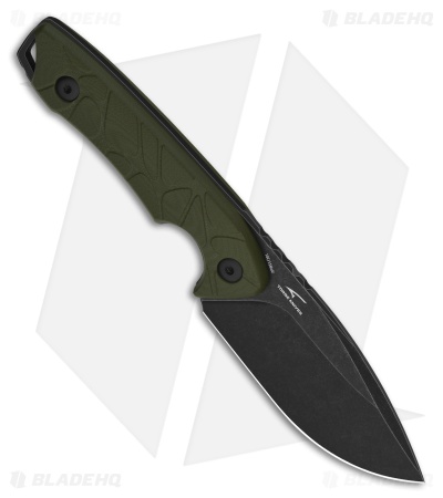 QSP Tiny TOT Fixed Blade Knife OD Green G-10 (3.5" Black SW 10Cr15MoV)