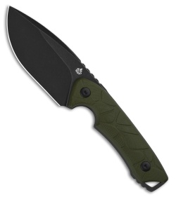 QSP Tiny TOT Fixed Blade Knife OD Green G-10 (3.5" Black SW 10Cr15MoV)