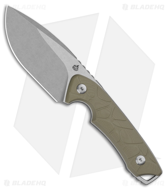 QSP Tiny TOT Fixed Blade Knife Sand G-10 (3.5" Stonewash 10Cr15MoV)