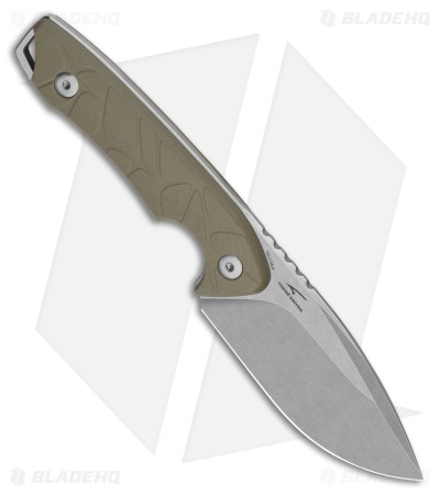 QSP Tiny TOT Fixed Blade Knife Sand G-10 (3.5" Stonewash 10Cr15MoV)
