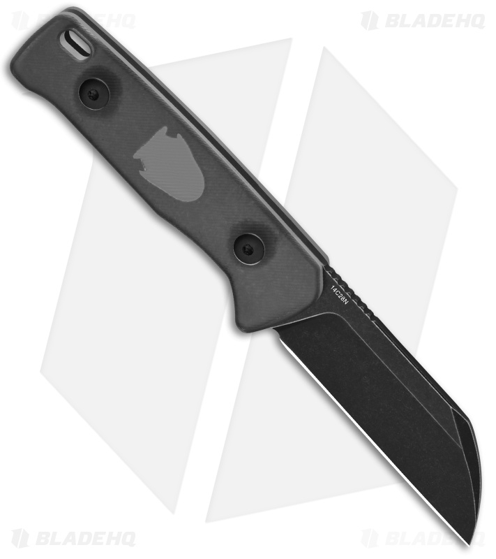 QSP Baby Penguin Fixed Blade Knife Black Acrylic (2.5" Black SW 14C28N)