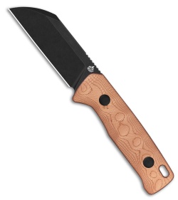 QSP Baby Penguin Fixed Blade Knife Copper Foil G-10 (2.5" Black SW 14C28N)