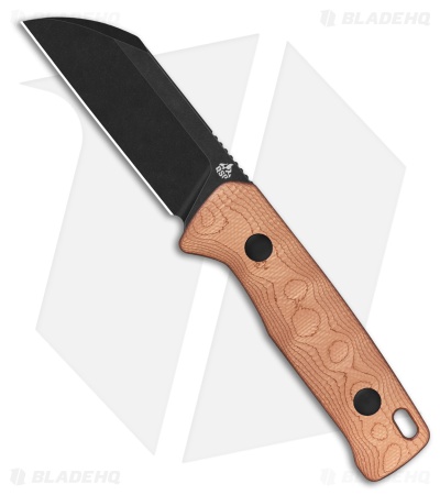 QSP Baby Penguin Fixed Blade Knife Copper Foil G-10 (2.5" Black SW 14C28N)