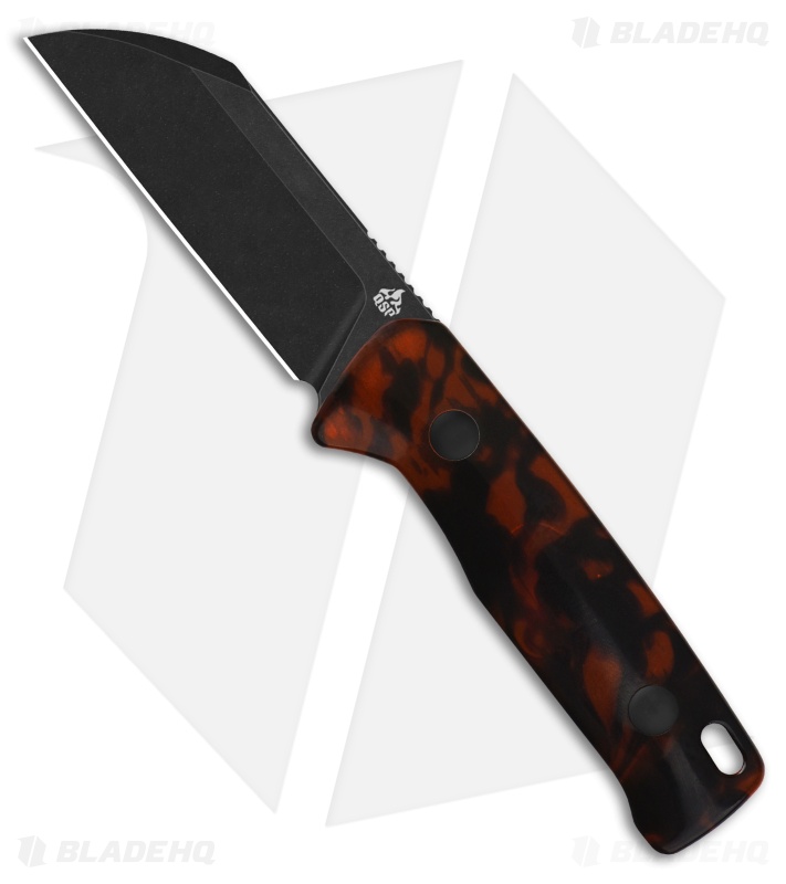 QSP Baby Penguin Fixed Blade Knife Tortoise Resin (2.5" Black SW 14C28N)