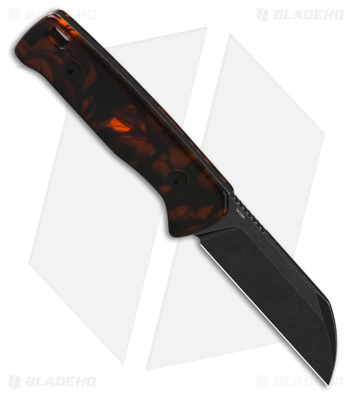 QSP Baby Penguin Fixed Blade Knife Tortoise Resin (2.5" Black SW 14C28N)