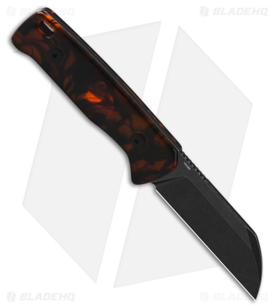QSP Baby Penguin Fixed Blade Knife Tortoise Resin (2.5" Black SW 14C28N)