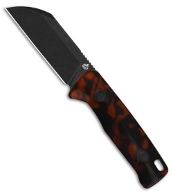 QSP Baby Penguin Fixed Blade Knife Tortoise Resin (2.5" Black SW 14C28N)