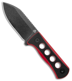 QSP Canary Neck Knife Fixed Blade Black/Red G-10 (2.5" BW)