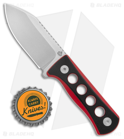 QSP Canary Neck Knife Fixed Blade Black/Red G-10 (2.5" SW)