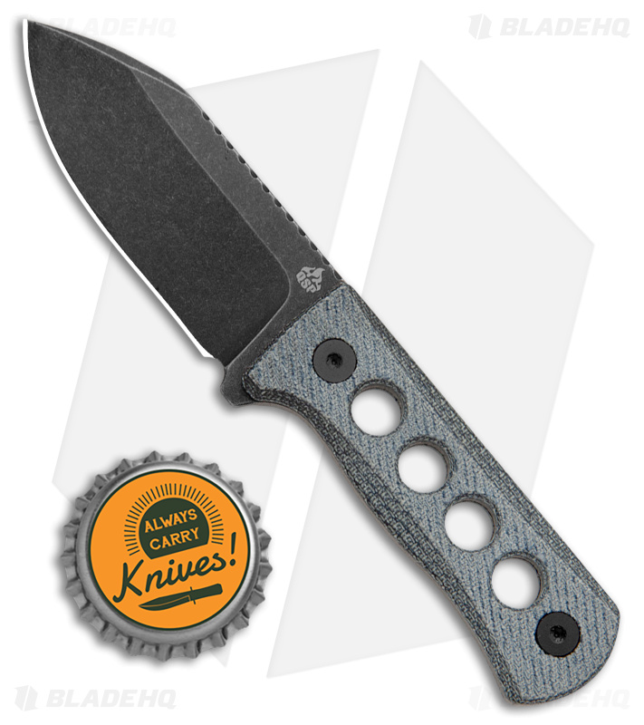 QSP Canary Neck Knife Fixed Blue Micarta (BW) - Blade HQ