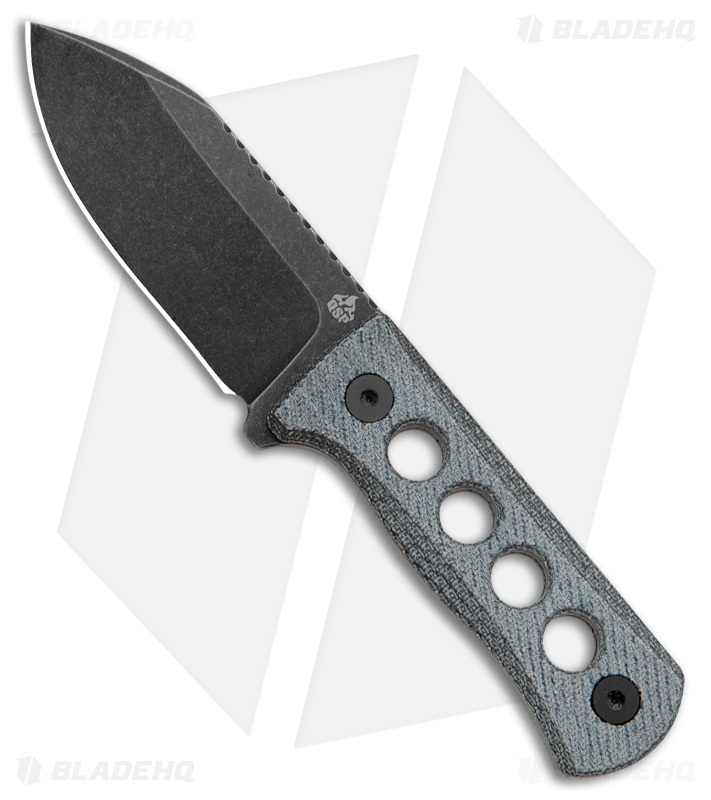 SKINITY&KiraBika セット QSP Canary Neck Knife Fixed Blue Micarta (BW) - Blade HQ