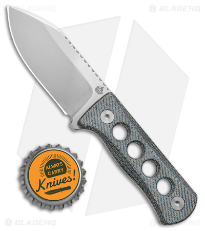 QSP Canary Neck Knife Fixed Blade Blue Denim Micarta (2.5" SW)