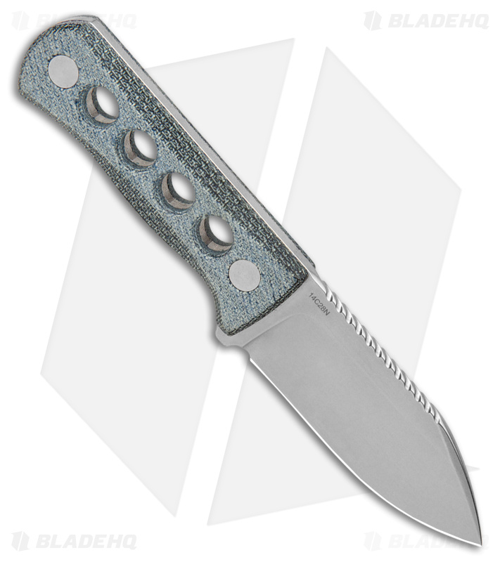 QSP Canary Neck Knife Fixed Blade Blue Denim Micarta (2.5" SW)
